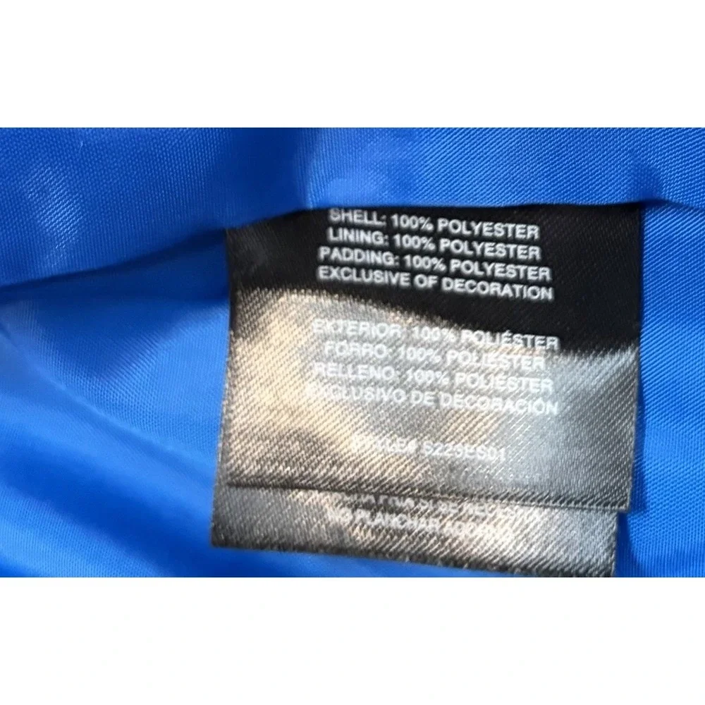 Sonic The Hedgehog Puffer Jacket Kids L/7 Blue Hooded Coat Sega Gamer Outdoor